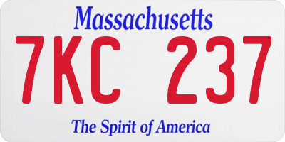 MA license plate 7KC237