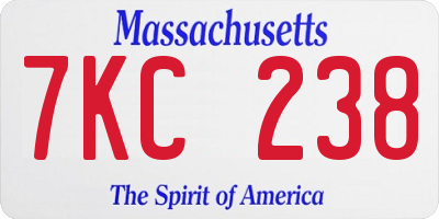 MA license plate 7KC238