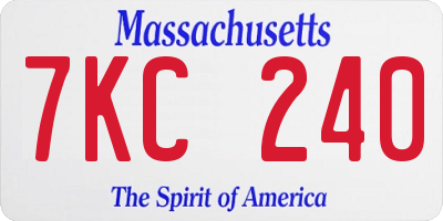 MA license plate 7KC240