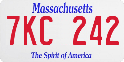 MA license plate 7KC242