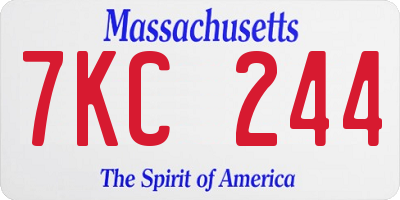 MA license plate 7KC244