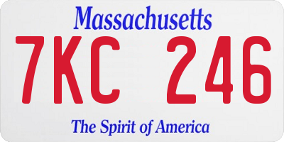 MA license plate 7KC246