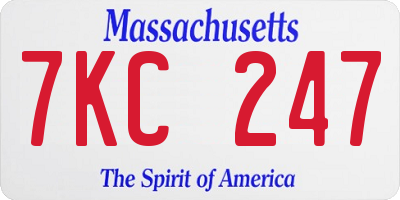 MA license plate 7KC247