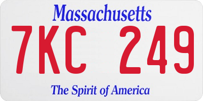 MA license plate 7KC249