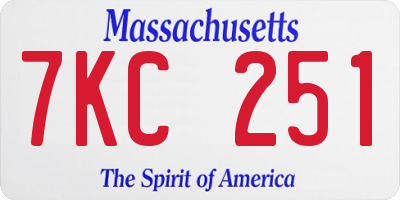 MA license plate 7KC251