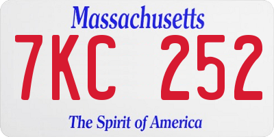 MA license plate 7KC252