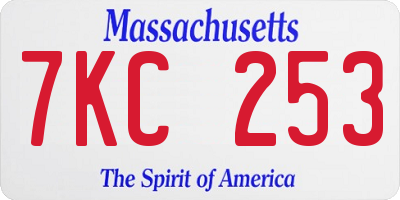 MA license plate 7KC253