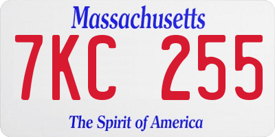 MA license plate 7KC255