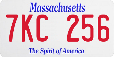 MA license plate 7KC256