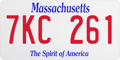 MA license plate 7KC261