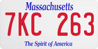 MA license plate 7KC263