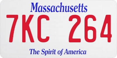 MA license plate 7KC264
