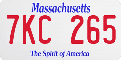 MA license plate 7KC265