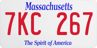 MA license plate 7KC267