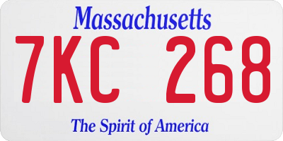 MA license plate 7KC268