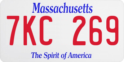 MA license plate 7KC269