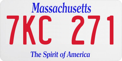 MA license plate 7KC271