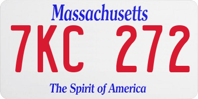 MA license plate 7KC272