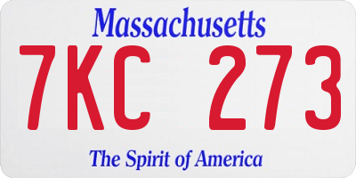 MA license plate 7KC273