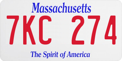 MA license plate 7KC274