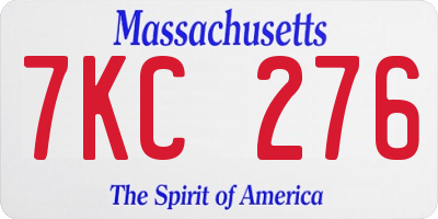 MA license plate 7KC276