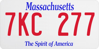 MA license plate 7KC277