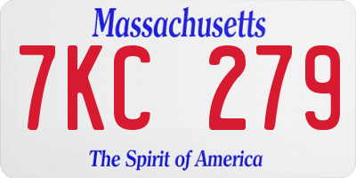 MA license plate 7KC279