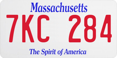 MA license plate 7KC284