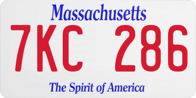 MA license plate 7KC286