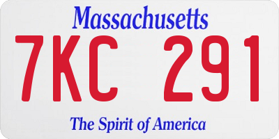 MA license plate 7KC291