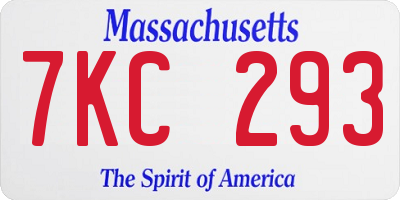 MA license plate 7KC293