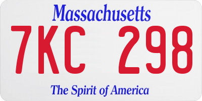 MA license plate 7KC298