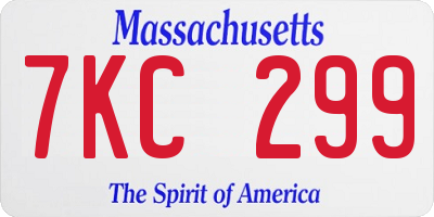 MA license plate 7KC299