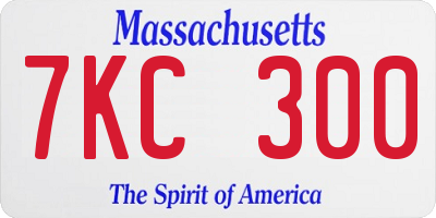 MA license plate 7KC300