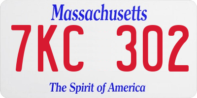 MA license plate 7KC302