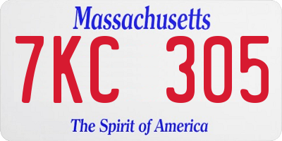 MA license plate 7KC305
