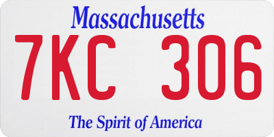 MA license plate 7KC306