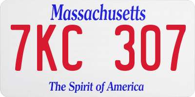 MA license plate 7KC307
