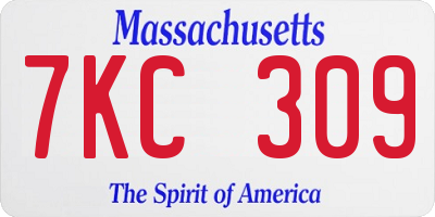 MA license plate 7KC309