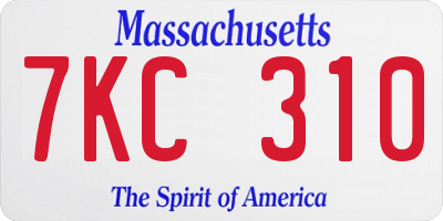 MA license plate 7KC310