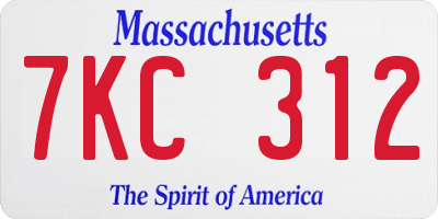 MA license plate 7KC312