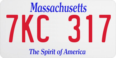 MA license plate 7KC317