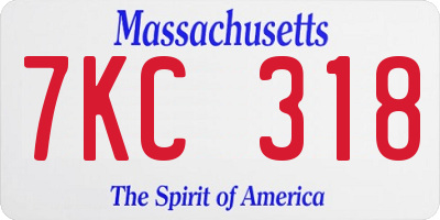 MA license plate 7KC318