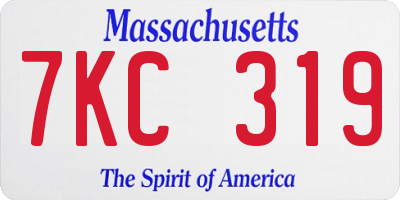 MA license plate 7KC319