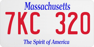 MA license plate 7KC320