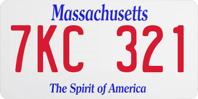 MA license plate 7KC321