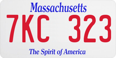 MA license plate 7KC323