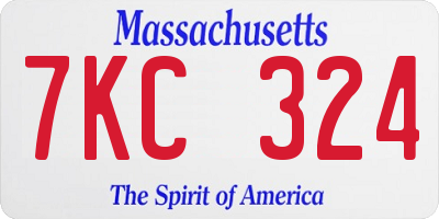 MA license plate 7KC324
