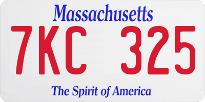 MA license plate 7KC325