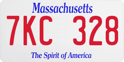 MA license plate 7KC328